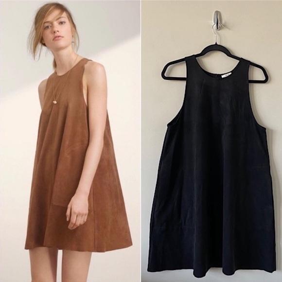 Aritzia Wilfred Black Trompette Vegan Suede Dress - Picture 1 of 9